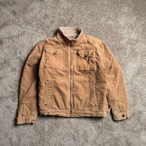 TAN WOODLAND ACTIVE OUTFITTERS CORDUROY SHERPA-LINED JACKET